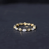 Certified Moissanite Contemporary Eternity Ring
