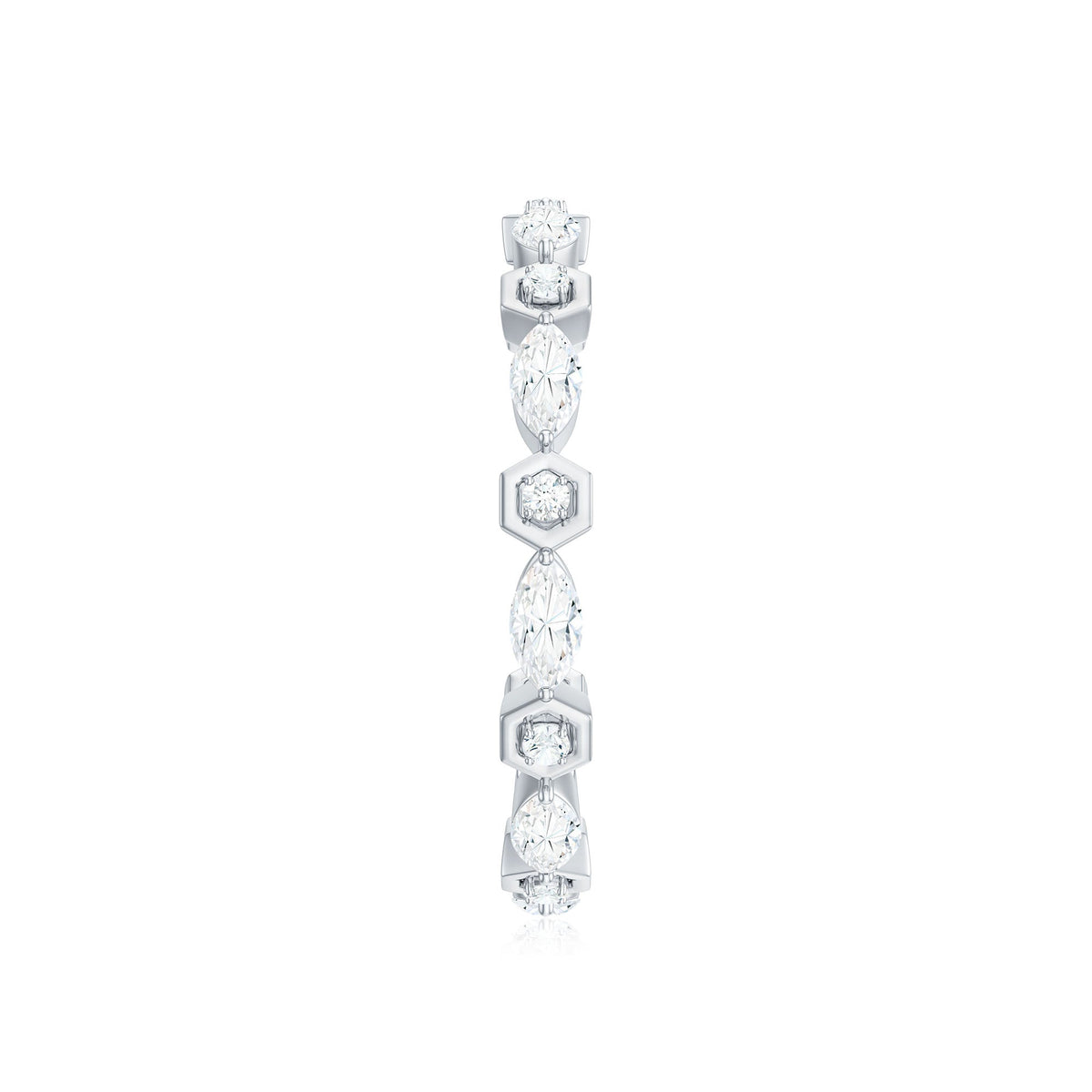 Certified Moissanite Contemporary Eternity Ring