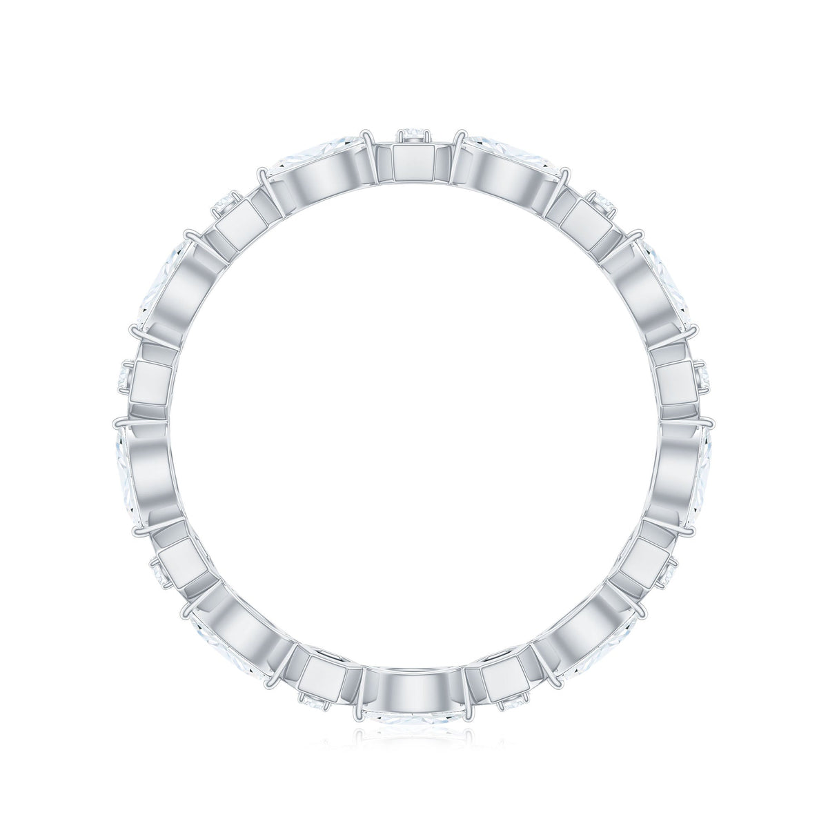 Certified Moissanite Contemporary Eternity Ring