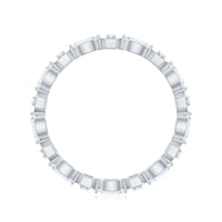 Certified Moissanite Contemporary Eternity Ring