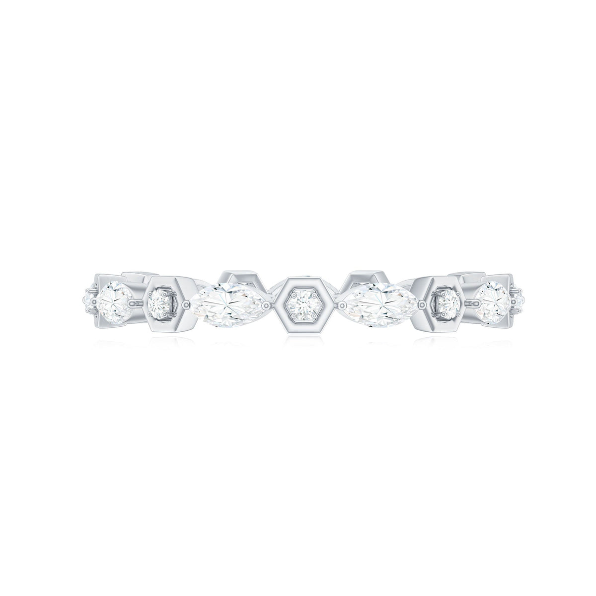 Certified Moissanite Contemporary Eternity Ring