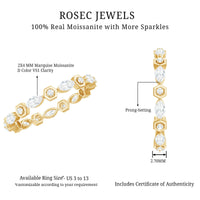Certified Moissanite Contemporary Eternity Ring