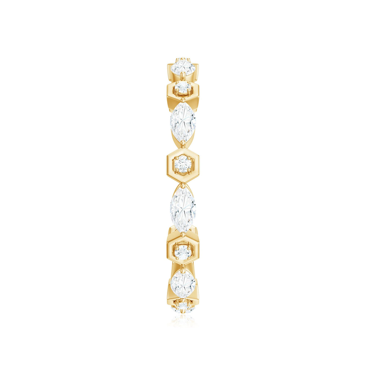 Certified Moissanite Contemporary Eternity Ring