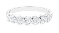 Certified Natural Diamond Heart Eternity Ring in East West Style