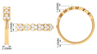 Certified Natural Diamond Heart Eternity Ring in East West Style