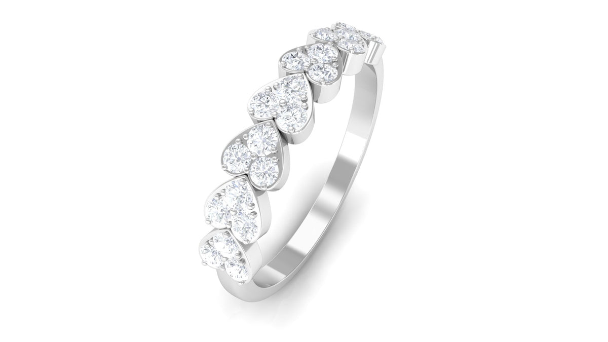 Certified Natural Diamond Heart Eternity Ring in East West Style