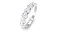 Certified Natural Diamond Heart Eternity Ring in East West Style