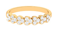 Certified Natural Diamond Heart Eternity Ring in East West Style
