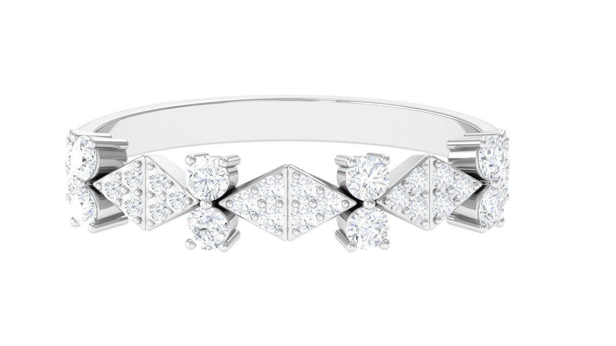 Art Deco Inspired Diamond Half Eternity Ring for Women