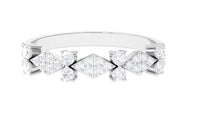 Art Deco Inspired Diamond Half Eternity Ring for Women