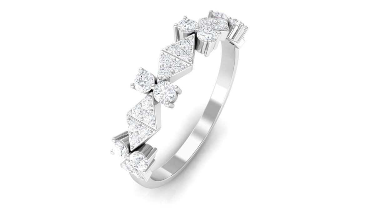 Art Deco Inspired Diamond Half Eternity Ring for Women