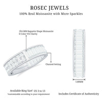 Certified Moissanite Wide Eternity Wedding Band