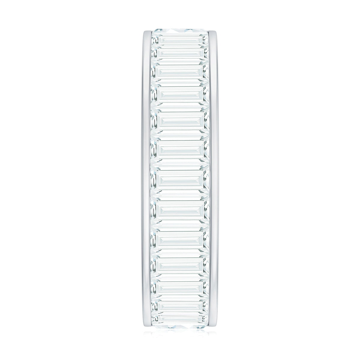 Certified Moissanite Wide Eternity Wedding Band