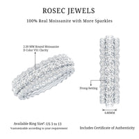 Certified Round Cut Moissanite Eternity Ring For Wedding