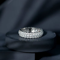 Certified Round Cut Moissanite Eternity Ring For Wedding