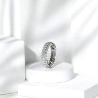 Certified Round Cut Moissanite Eternity Ring For Wedding