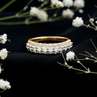 Classic Moissanite Half Eternity Wedding Band Ring