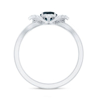 Flower Inspired London Blue Topaz and Diamond Engagement Ring
