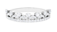 Natural Diamond Half Eternity Ring in Crown Style