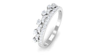 Natural Diamond Half Eternity Ring in Crown Style