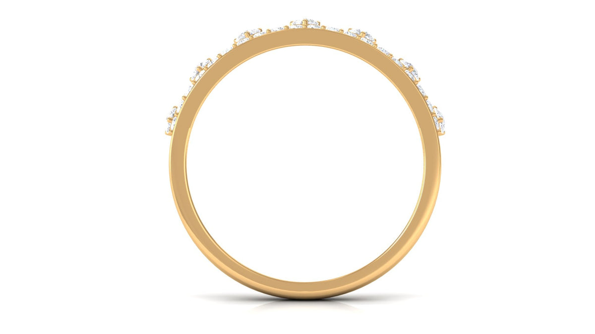 Natural Diamond Half Eternity Ring in Crown Style
