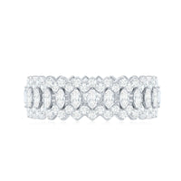 Certified Wide Moissanite Designer Wedding Band