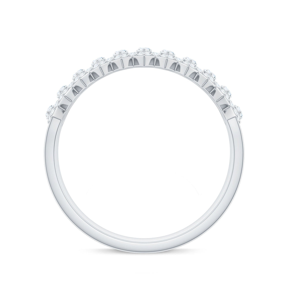 Certified Moissanite Designer Half Eternity Band Ring