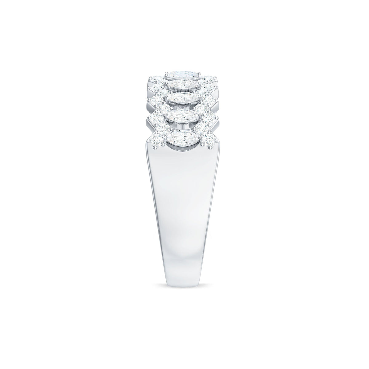 Certified Moissanite Designer Half Eternity Band Ring