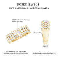 Certified Moissanite Designer Half Eternity Band Ring