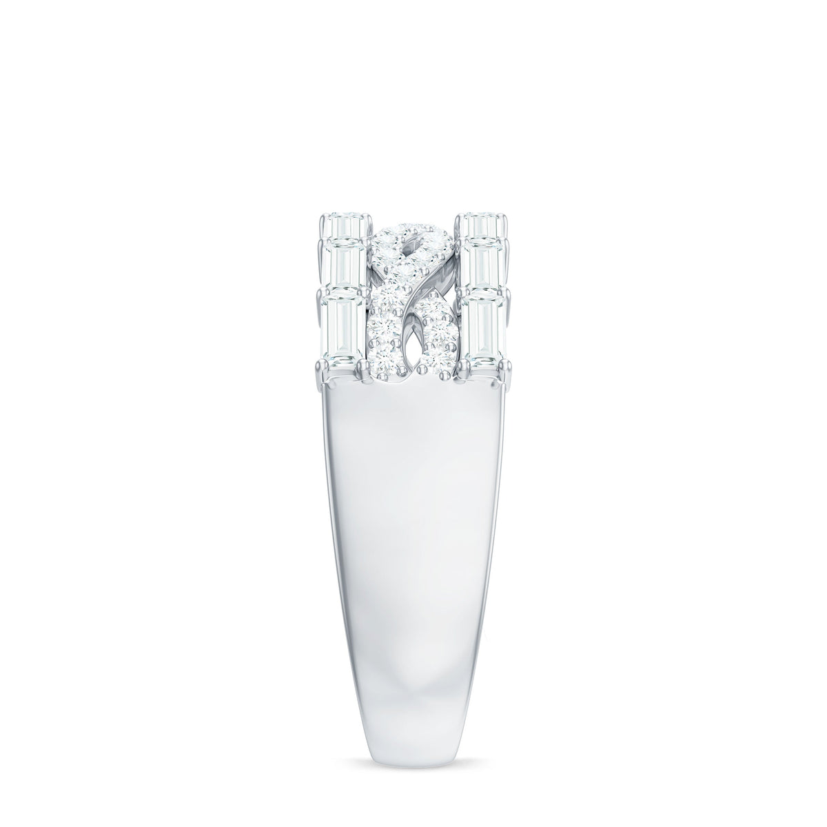 Infinity Style Moissanite Half Eternity Band Ring