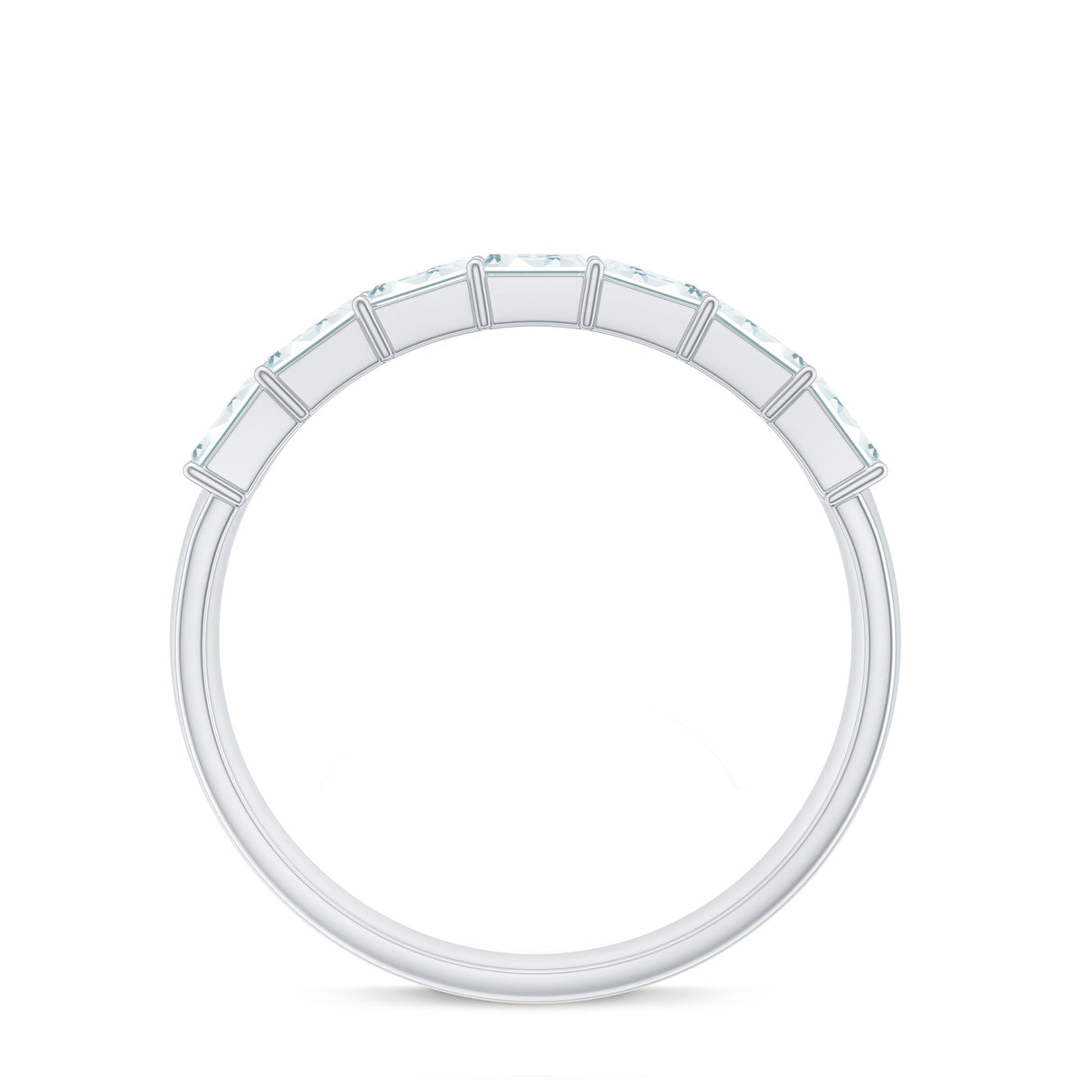 Infinity Style Moissanite Half Eternity Band Ring