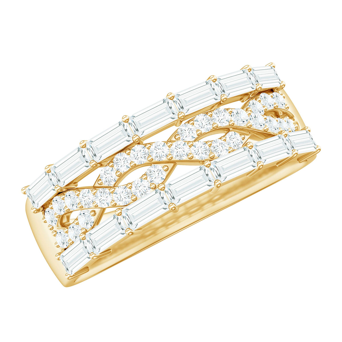 Infinity Style Moissanite Half Eternity Band Ring