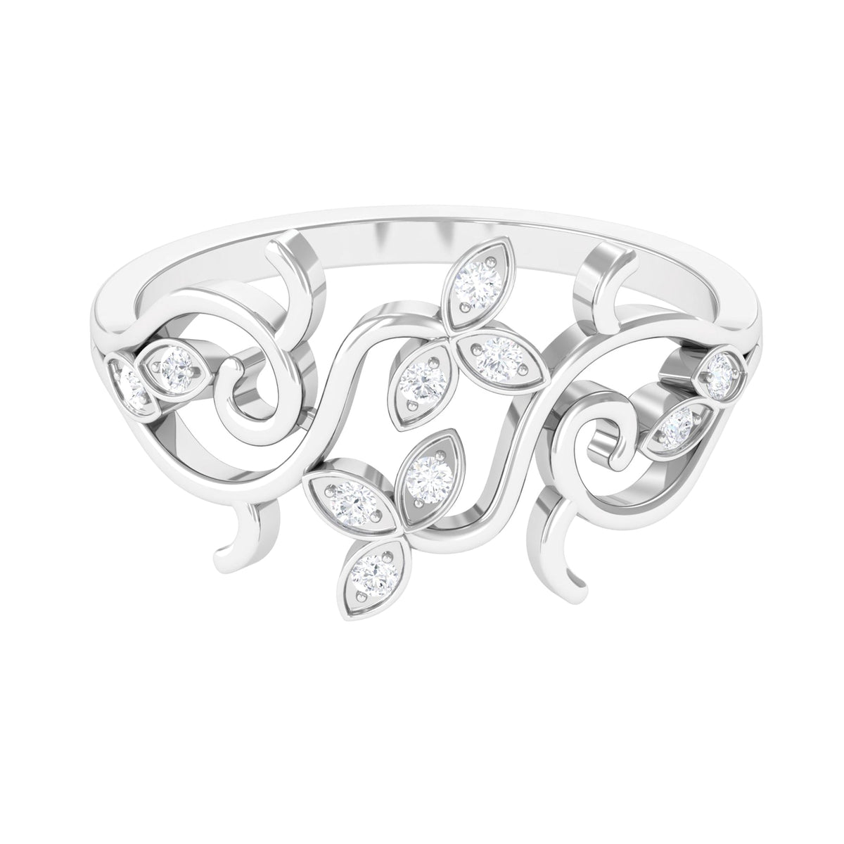Nature Inspired Diamond Vine Ring for Women
