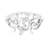 Nature Inspired Diamond Vine Ring for Women