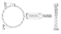 Real Diamond Promise Ring with Braided Shank