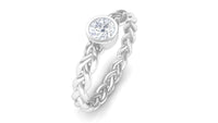 Real Diamond Promise Ring with Braided Shank
