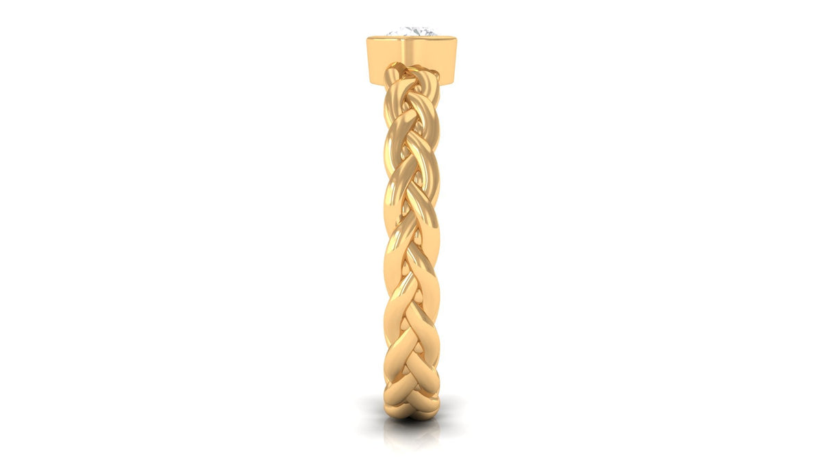Real Diamond Promise Ring with Braided Shank