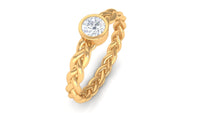 Real Diamond Promise Ring with Braided Shank