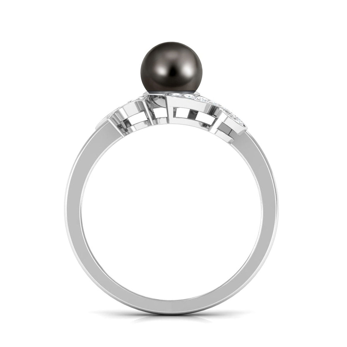 Rosec Jewels designer Tahitian pearl engagement ring with diamond, featuring a lustrous pearl and sparkling diamond accents.