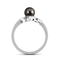 Rosec Jewels designer Tahitian pearl engagement ring with diamond, featuring a lustrous pearl and sparkling diamond accents.