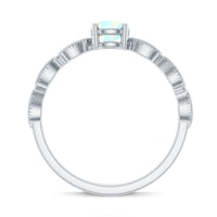 Nature Inspired Solitaire Ethiopian Rainbow Opal Leaf Ring