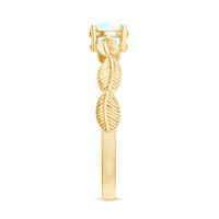 Nature Inspired Solitaire Ethiopian Rainbow Opal Leaf Ring