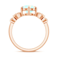 Nature Inspired 8mm Ethiopian Opal Diamond Engagement Ring