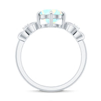 Nature Inspired 8mm Ethiopian Opal Diamond Engagement Ring