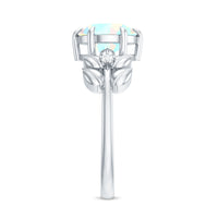 Nature Inspired 8mm Ethiopian Opal Diamond Engagement Ring