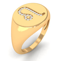 Cubic Zirconia Leo Signet Zodiac Ring