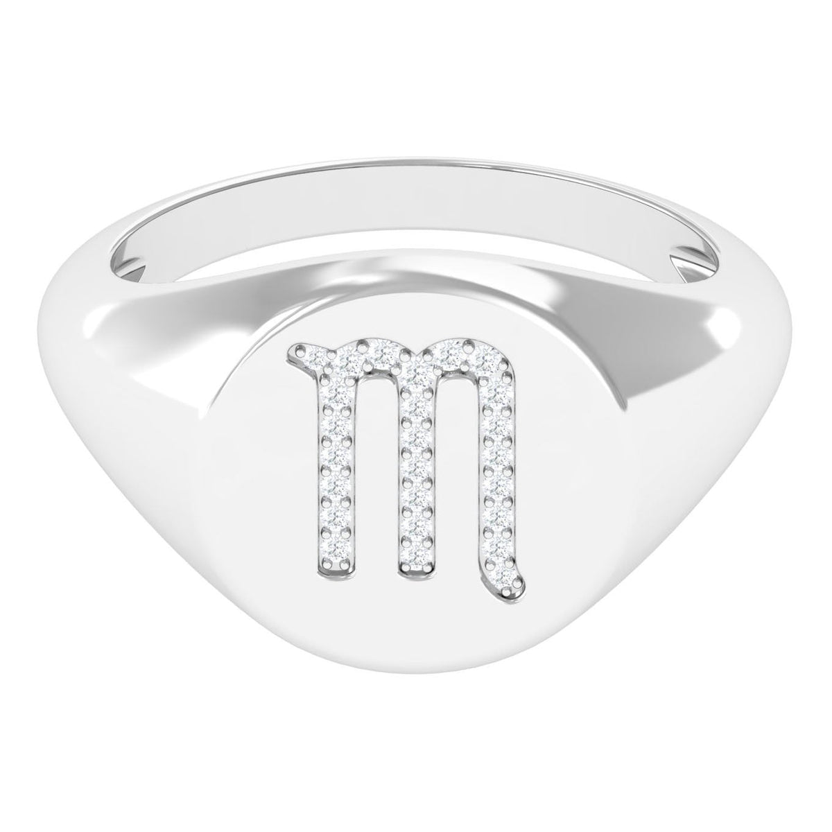 Cubic Zirconia Unisex Scorpio Zodiac Signet Ring