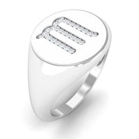 Cubic Zirconia Unisex Scorpio Zodiac Signet Ring