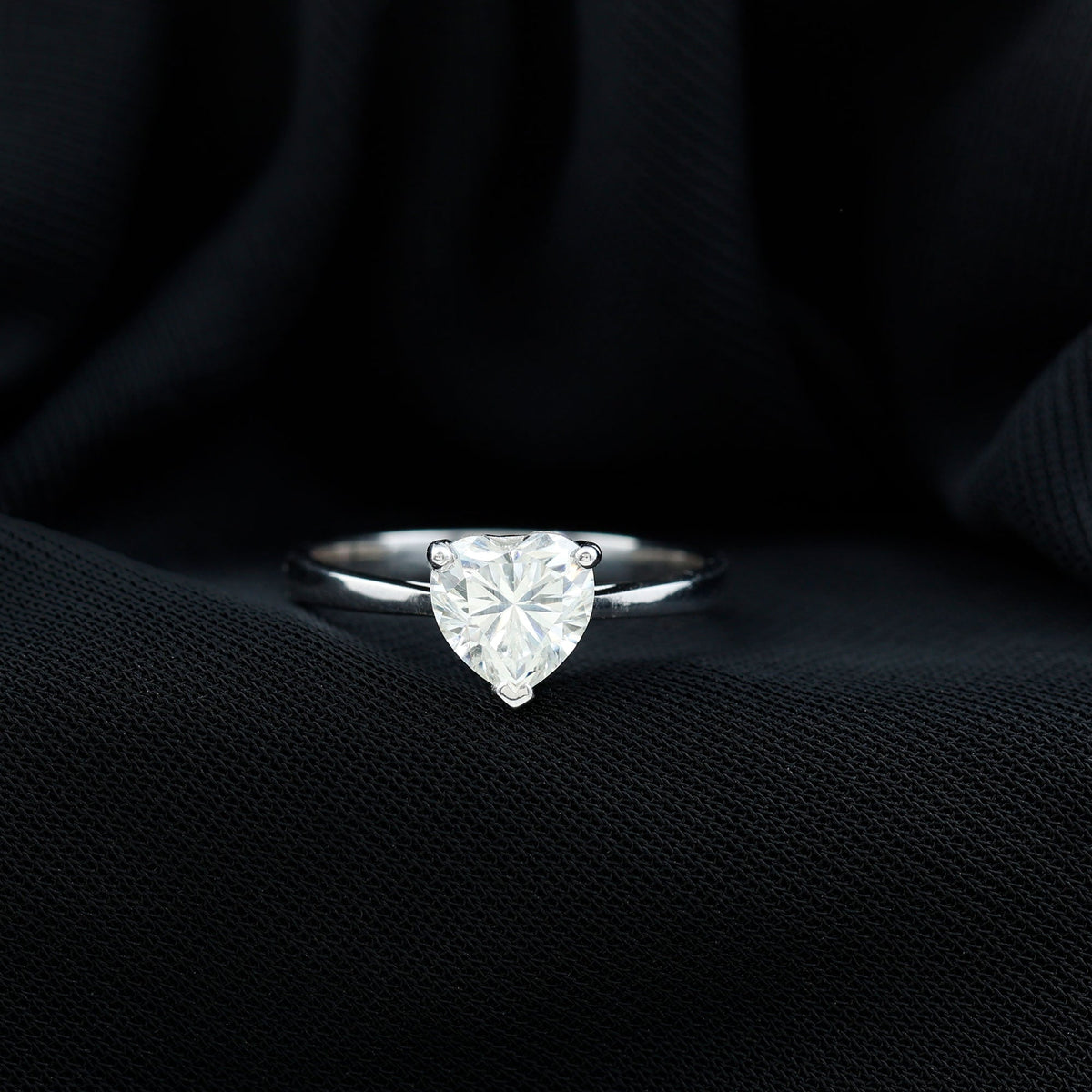 Certified 7 MM Moissanite Heart Ring For Women