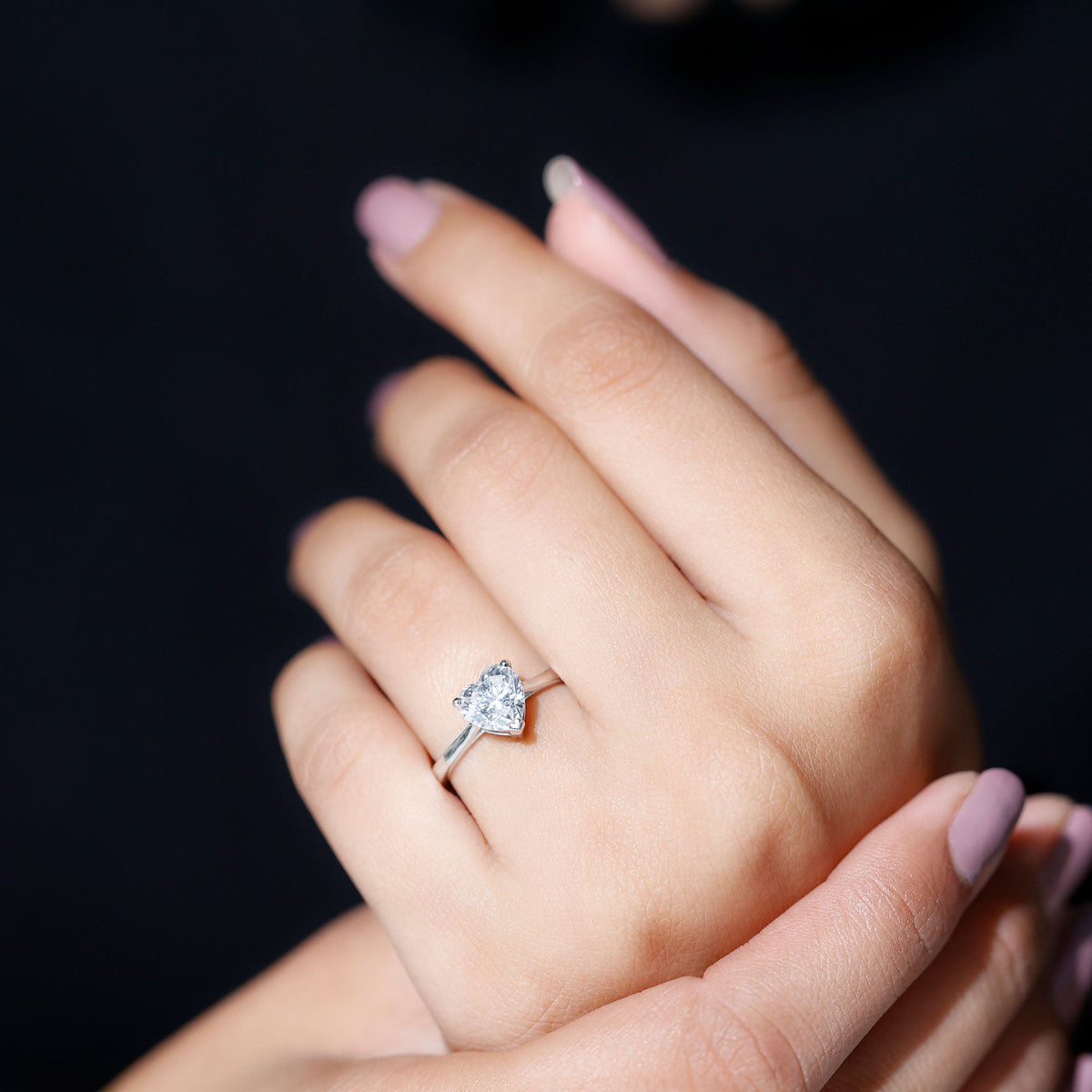 Certified 7 MM Moissanite Heart Ring For Women
